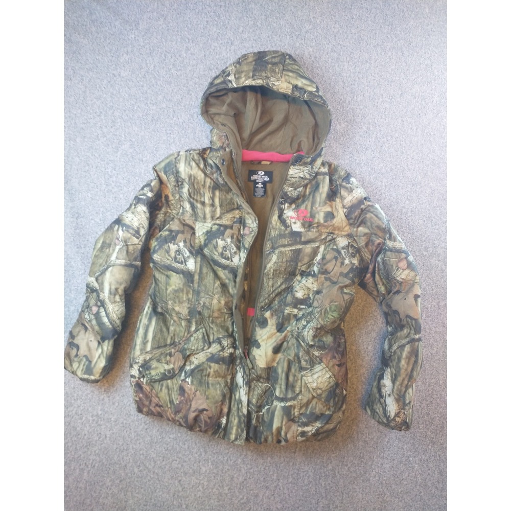 Mossy Oak Breakup Infinity Camo Hooded Jacket Womens XL Pink Trim Hunting Coat